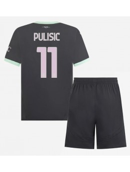 AC Milan Christian Pulisic #11 Dječji Rezervni Dres kompleti 2024-25 Kratak Rukavima (+ kratke hlače)